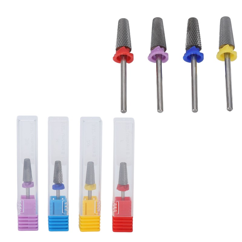 4pcs Nail Drill Bits Tungsten Carbide Acrylic Nails Gel Polish