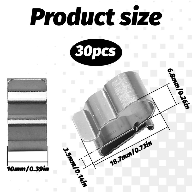 Solar Cable Clips, Solar Panel Cable Clips, Silver Tone Metal