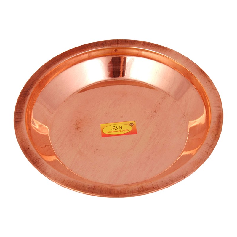 Shiv Shakti Arts® 100% Pure Copper Pooja Thali Plate Taman