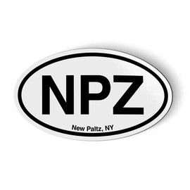 Stickers and Tees NPZ New Paltz NY New York Oval - Car Magnet - 5"