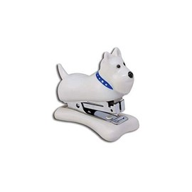 White Dog Small Stapler Westie Detailed Glossy