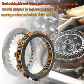 BIGLKNM Clutch Friction Plates Kit & Gasket and Heavy Duty Springs Compatible for Honda NX650 XR500R XR600R XR650L Motorcycle Clutch Kit Replacement for 22201-MY6-670