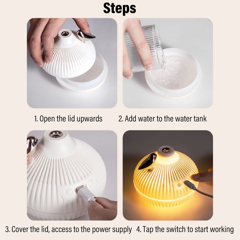 Mist Humidifier Small Onion Shape USB Lighting Quiet Small Air