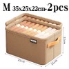 Foldable Fabric Clothes Storage Box with Handle, Gray Wardrobe Organizer