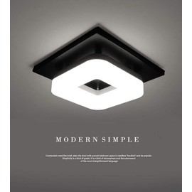 Artpad 12W Modern LED Ceiling Light, Iron Surface Mount Square Ceiling Lamp Acrylic Lampshade Bathroom Aisle Entrance Corridor Balcony Ceiling Lamps White Light