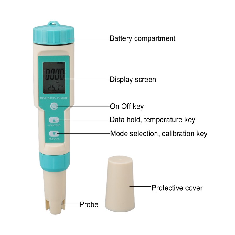 Water Quality Meter ORP PH TDS TEMP EC Salinity SG