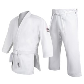 Professional Quality Double Stitches Reinforcement Competition IPPON karate/Gi Grand Master brushed 16oz canvas 100% cotton (White, 2 - (5.5"-5.7" / 150-159 lb))