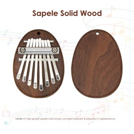 Mini Thumb Piano, Kalimba Portable 8 Keys Thumb Piano Solid Wood Finger Piano Heart Shaped Mini Finger Piano Music Gifts for Kids Adults Beginners A3MNKLB (B)