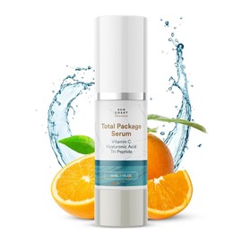 Sun Coast Science - Creamy Total Package Serum Vitamin C with Hyaluronic Acid and Peptides Moisturizing Anti-Aging Face for Soft, Elastic Skin 1 Fl Oz (1 Pack) Collection item / 선 코스트 사이언스 - 크리미 토탈 패키지 세럼 히알루론산과 펩타이드가 함유된 비타민 C 부드럽고 탄력 있는 피부를 위한 수분 공급 안티에이징 페이스 1 Fl Oz (1팩) Collection item