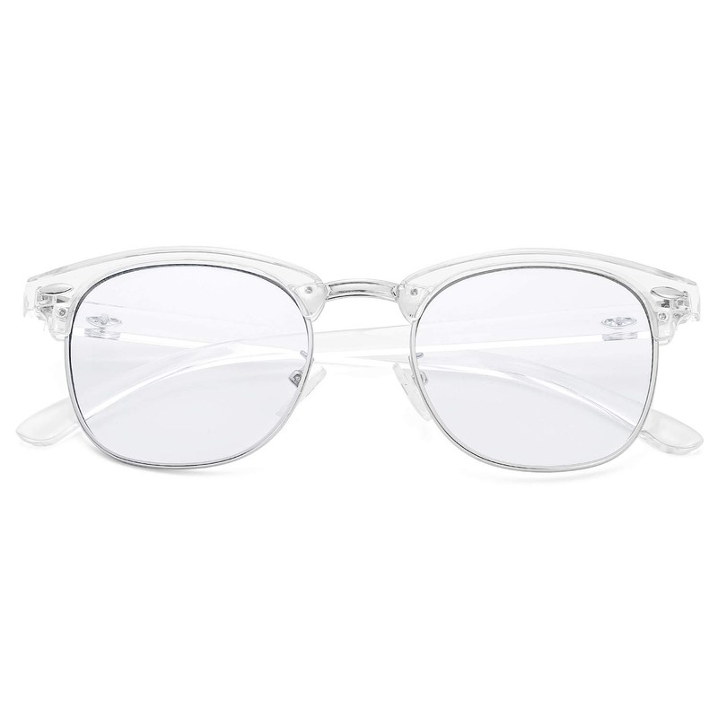 Blue Light Blocking Glasses for Women Men Semi-Rimless Frame Fake