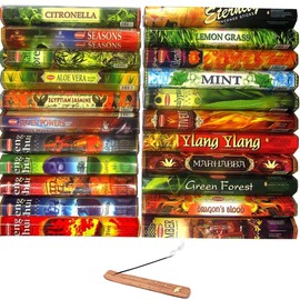 Krishan incense sticks Series 1, incense sticks multipack with Wooden Incense Holder (20 stick x 12 Hexa Pack = 240 Sticks) (SERIES_5)