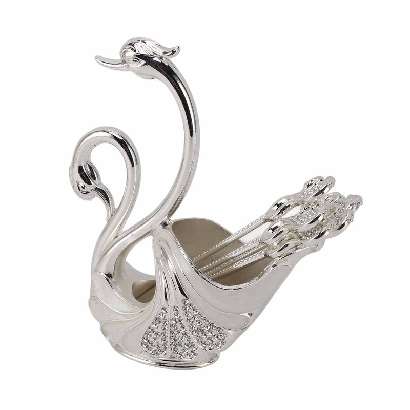 Swan Dinnerware Set Metal Tableware Cutlery Set Decorative Swan Base