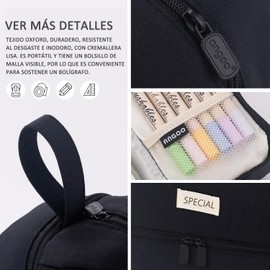 AZULDIMEN Estuche para lapices, Estuche para lápices de gran capacidad, organizador de papelería para el trabajo de oficina escolar (Negro)
