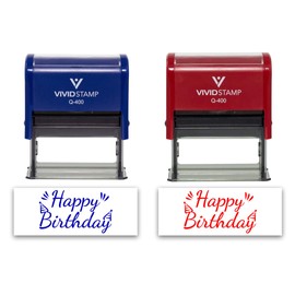 All Quality Happy Birthday Self-Inking Rubber Stamp | Family & Friends | Novelty Homely Stamps (Black Ink) - Q-400