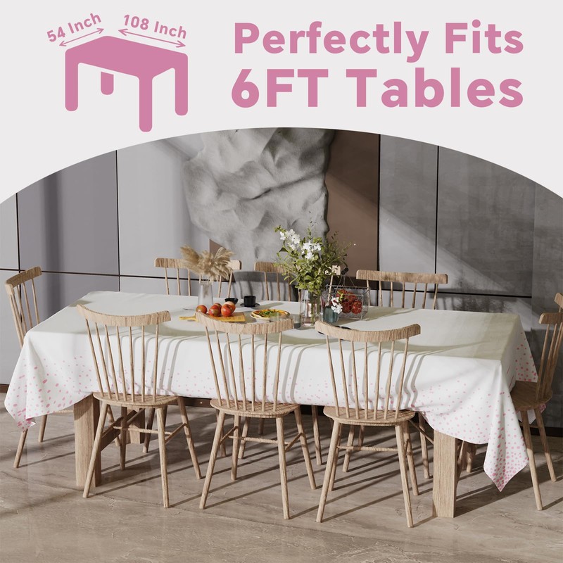 Fantastshop Plastic Tablecloths Disposable - 6 Packs 54 x 108