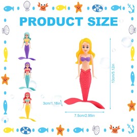 LINTRA Pack of 4 Mermaid Toys, Plastic Diving Mermaid, Funny Diving, Twisting, Climbing, Mermaid Suit, Exclusive for Summer, for Children's Swimming Games or Gift