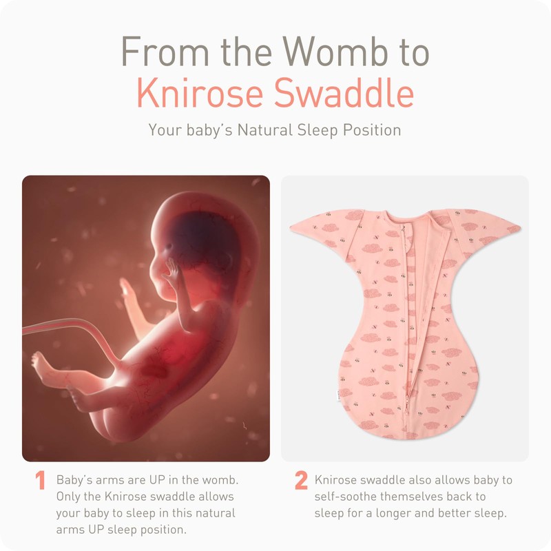 Knirose Swaddling Sack Baby Transition Sleeping Bag with Anti-Scare Function,