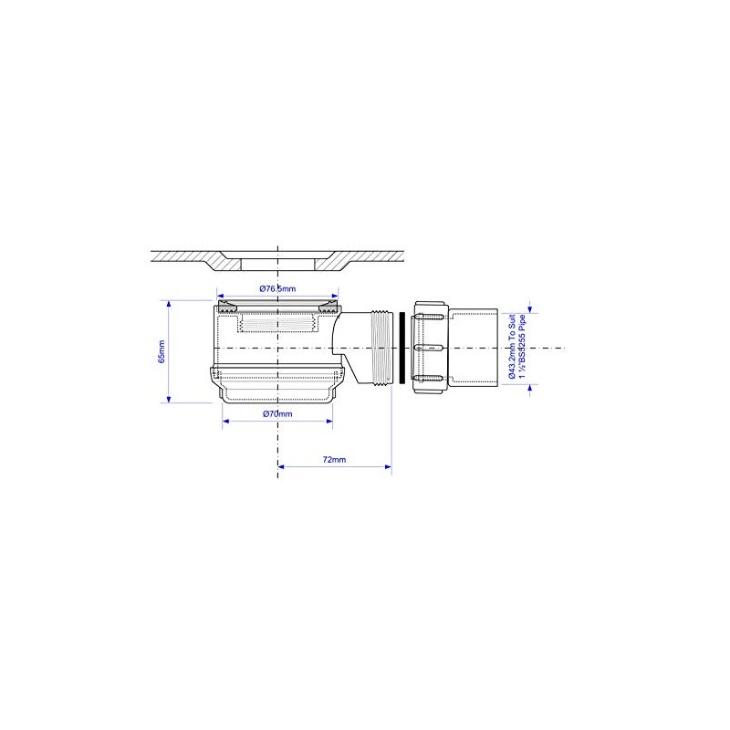 McAlpine STW4-65 Slim Shallow Shower Trap for Trays with 50mm