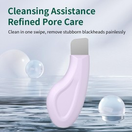 Face Scrubber Skin Spatula/Face Spatula for Cleansing Blackhead Removal.Professional Stainless Steel Facial Blackhead Remover Skin Spatula.Skin Scrubber for Ehead,Facial and Nose (Purple)