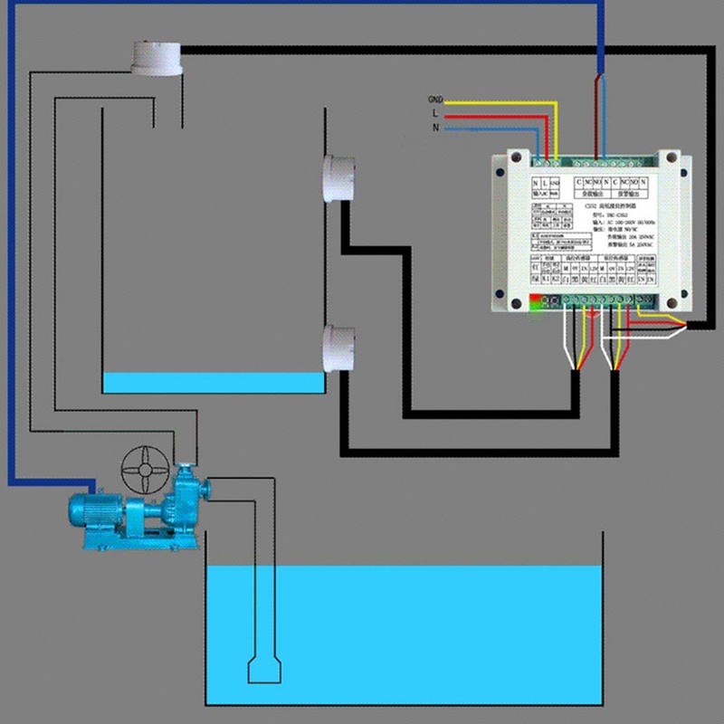 AC100 to 260V Automatic Water Level Controller XKC C352 3P