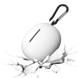 Geekria - Funda de silicona compatible con Edifier X2 True Wireless Earbuds, funda protectora para auriculares con gancho para llavero, puerto de carga accesible (blanco)