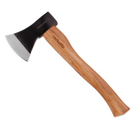 Mivos Hatchet Axe 600 g with Hickory Wooden Handle and Carbon Steel Blade - Hand Hatchet for Garden and Forest - Small and Compact Universal Axe - Splitting Hatchet with Painted Wooden Handle
