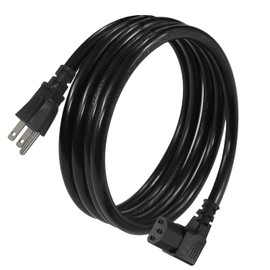 Cable de alimentación para monitor de computadora de 90 grados de 6 pies, NEMA 5-15P a cable de alimentación C13 de ángulo recto, 13A 125V, 16AWG, cable de alimentación en ángulo negro para
