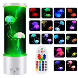 Jellyfish Lamp, Jellyfish Night Light with Remote Control, 17 Color Changing Jellyfish Light, Home Decor Creative Jelly Fish Light Lamp for Living Room, Bedroom or Room Decor (White)