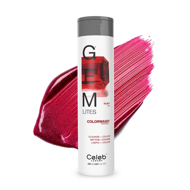 Celeb Luxury Gem Lites Colorwash: Ruby Red, Color Depositing Shampoo,