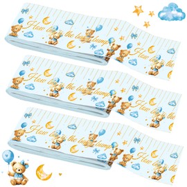 gisgfim 150ft Baby Shower Games Belly Measuring Tape for Baby Shower Gender Reveal Tummy Measure Baby Bump Tape Supplies Measure Tape Game Party Favors for How Big Is Mommys Belly Game(Brown Bear)