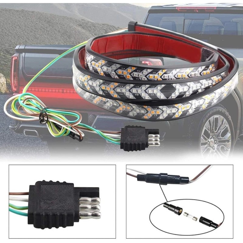 Happybilssbuy LED Tailgate Light Bar 60" Triple Row 5-Function Strip