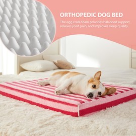 RRPETHOME Waterproof Dog Beds Large Sized Dog Bed, Washable Dog Bed for Medium,Large, Extra Large Size Dogs, Large Dog Crate Bed with Antislip Bottom