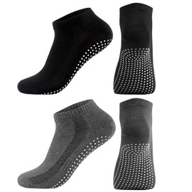 EQLEF Men's Stopper Socks, EU Size 41-43, Non-Slip Socks, Ankle Grip Socks, Men for Pilates, Sports, Exercise, Home, Hospital