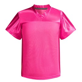 Men's Blank Football Jersey, Adult Mesh Athletic Practice Football Shirts, Blank Football Jerseys for Adults S-2XL (US, Alpha, Large, Regular, Regular, Pink)