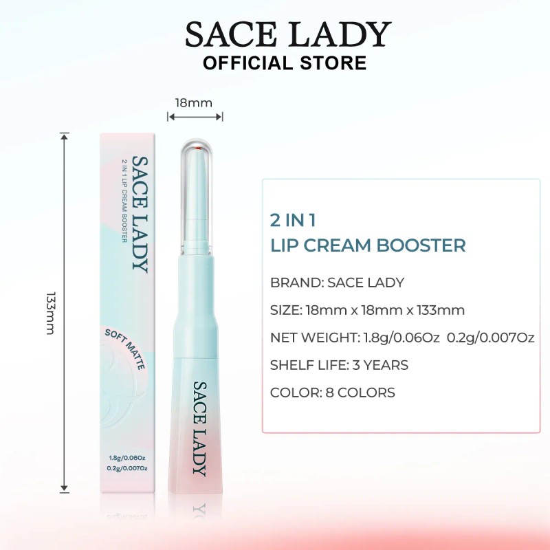 Sacelady Labial Y Delineador 2 En 1 Mate Suave No