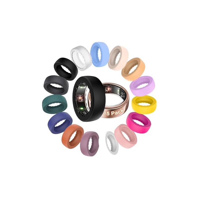 Ultra-Thin Silicone Ring Covers for Oura Ring - 15 Pack