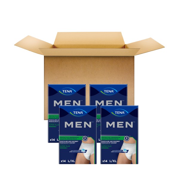 TENA Incontinence Underwear for Men, Super Plus Absorbency, ProSkin - X-Large - 56 Count