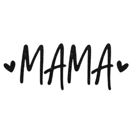 Mama Iron on Decal, HTV Graphic Tshirt Patch, DIY Craft Project, Mom Heat Transfer Shirt Vinyl Applique, Pick Size Color, Iron-On Most Things (Black Glitter)