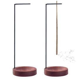2 Stück Räucherstäbchenhalter, Umgedrehter Räucherstäbchenhalter aus Holz und Metall für Yoga, Meditation und Home Deko, Incense Holder mit Aschefänger, Elegantes Design für Büro und Wohnbereich