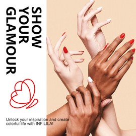 NXJ INFILILA Red Gel Nail Polish, 15ml 0.51oz Christmas Red Nail Polish, Hema Free Bright Red Winter New Year Gel Polish, Long Lasting Soak Off UV Gel Nail Manicure DIY Gift for Women Girls