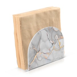 Luxury Grey Marble Napkin Holder for Table Paper Napkins Holder Acrylic Tissue Dispenser Kitchen Dining Room Bathroom Party Car Decor