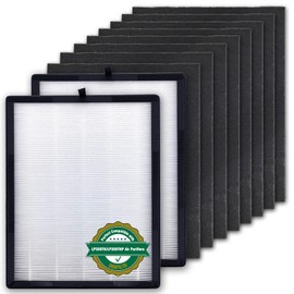 LP350 Replacement HEPA Filter - 2 True HEPA & 8 Pre-Filters Set, Compatible with LivePure LP350TH/LP350THP Air Purifiers, Replaces LP-HF350/LP-PF900