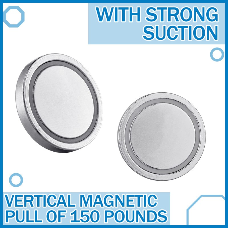Therwen 10 Pcs 150 lb Powerful Neodymium Round Magnets Neodymium