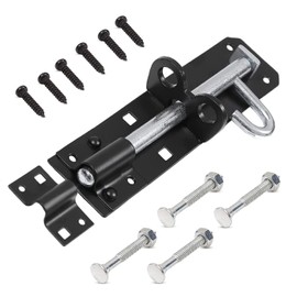 TERF® Heavy Duty Brenton Bolt Black 150mm (6 inch) Strong Padlock bolt For Use with Gates Sheds Garage Doors Lock and Out House Doors Black - 150mm