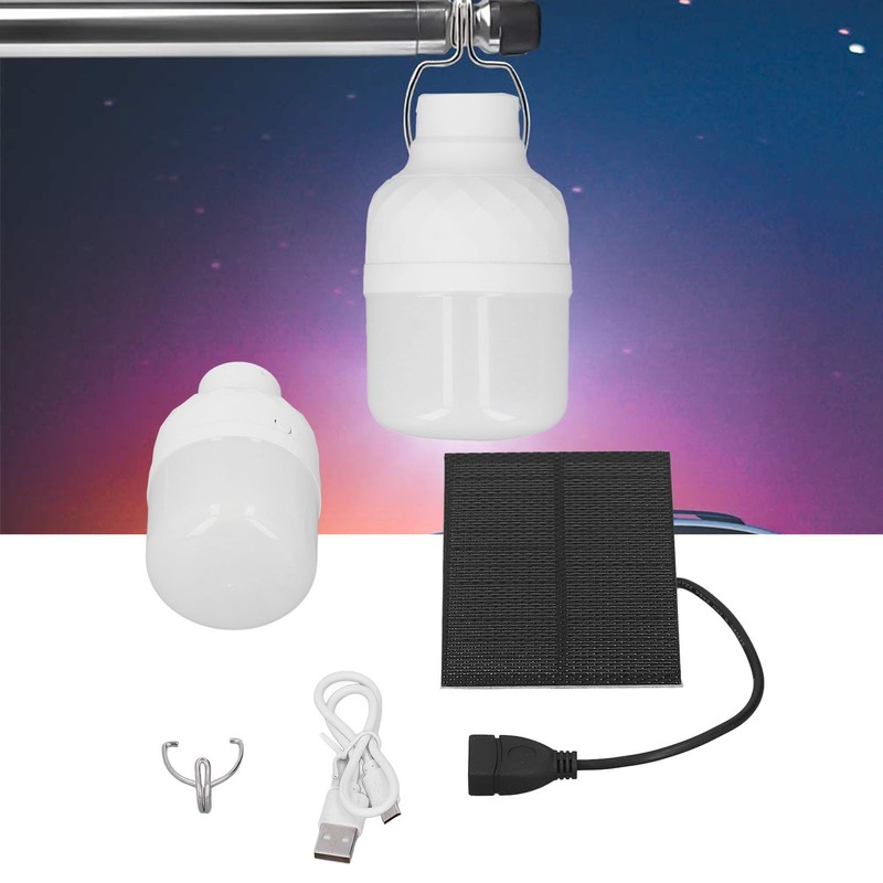 Solar Light Bulbs Monocrystalline Silicone Portable Rechargeable Solar Powered LED
