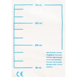 GIMA 28708 Beintasche Urin, Schlauch mit Anti-Rückflussventil, 750 cc, 35 cm Durchmesser, 30 Stück