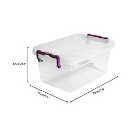 Best House Plastic Storage Box with Lid-1Pc Stackable Clear Multipurpose Containers use for Office supplies Home Kitchen Tools Crafts Household Essentials, Versatile use, 600ml (SMALL Size)