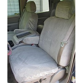 Durafit Seat Covers, 2003-2007 Chevy Tahoe, Suburban and GMC Yukon Front Captain Chairs with Side Airbags and Dual Electric Controls. Gray Endura