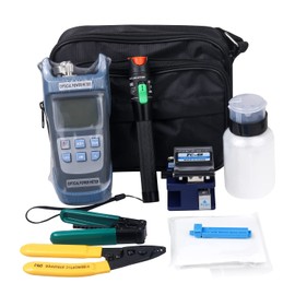 Duogalia Fiber Termination Kit, 30Km Visual Fault Locator, Fiber Light Meter G710A, Fiber Cleaver F-6S, FTTH Fiber Optic Tool Kit for CATV Engineering