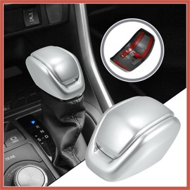 ACROPIX 1PCS Car Gear Shift Knob Cover Sticker Head Trim Cover for Toyota RAV4 2019 2020 2021 for Toyota Highlander 2020 2021 Silver Tone Car Parts